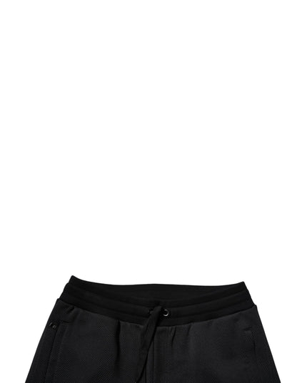 Dolce & Gabbana Black Polyester Men Jogger Sweatpants Pants