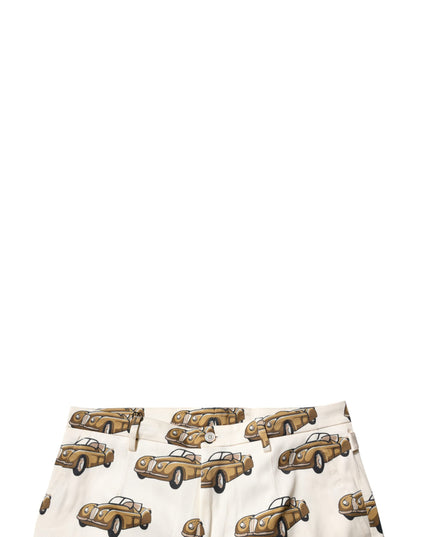 Dolce & Gabbana Off White Cars Cotton Skinny Men Denim Jeans