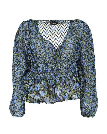 Desigual Blue Polyester Pattern Shirt