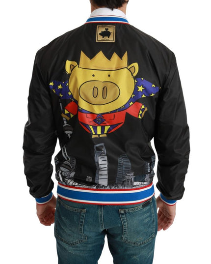 Dolce & Gabbana Black Polyester Bomber