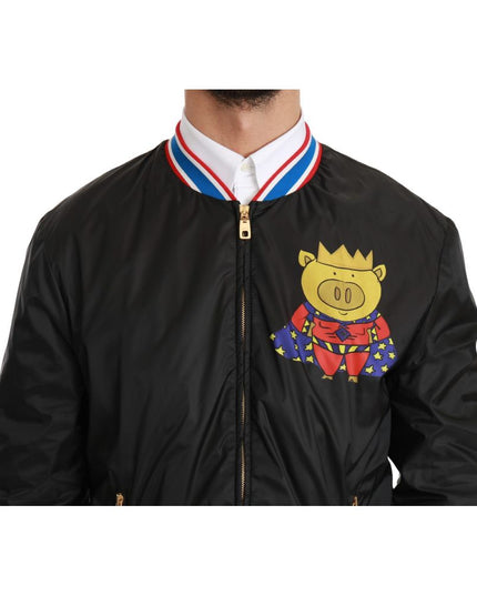 Dolce & Gabbana Black Polyester Bomber