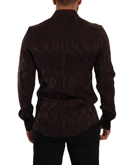 Dolce & Gabbana Bordeaux Silk Pattern Shirt