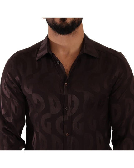Dolce & Gabbana Bordeaux Silk Pattern Shirt