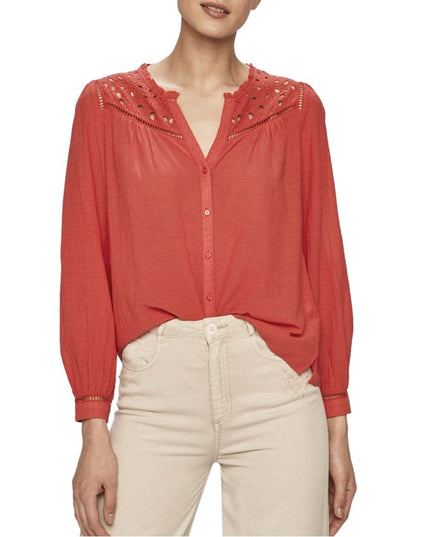 Pepe Jeans Red Viscose Blouse