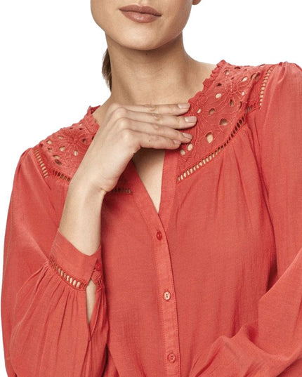 Pepe Jeans Red Viscose Blouse