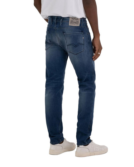 Replay Blue Cotton Straight-Leg Jeans