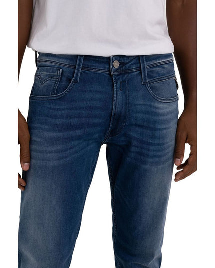 Replay Blue Cotton Straight-Leg Jeans