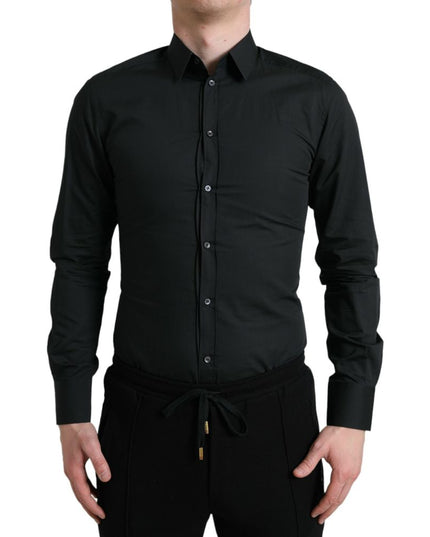 Dolce & Gabbana Black Cotton Dress Shirt