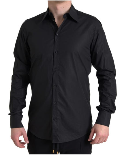 Dolce & Gabbana Black Cotton Dress Shirt