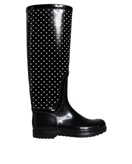 Dolce & Gabbana Black Rubber Rain Boots
