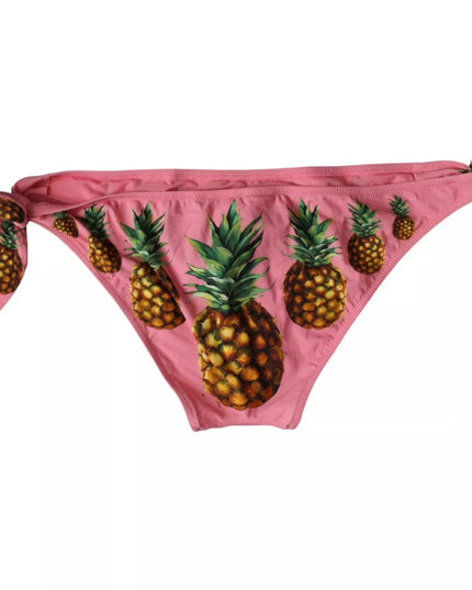 Dolce & Gabbana Pink Pineapple Swimsuit Bikini Bottom Swimwear