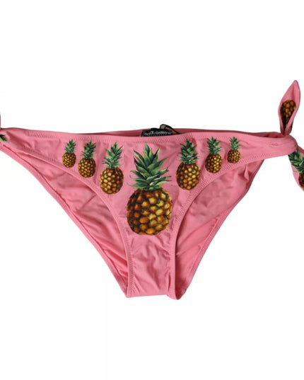 Dolce & Gabbana Pink Pineapple Swimsuit Bikini Bottom Swimwear