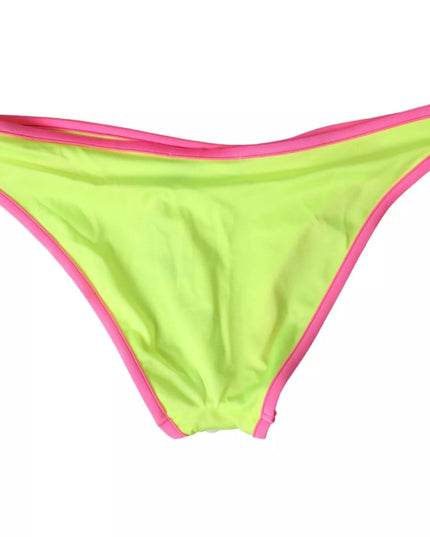 Dolce & Gabbana Yellow Pink Nylon Swimwear Bottom Beachwear Bikini