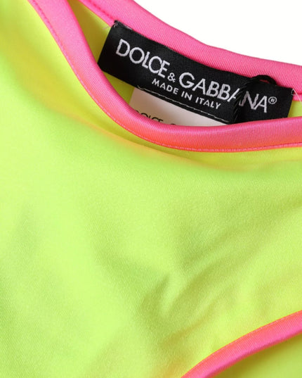 Dolce & Gabbana Yellow Pink Nylon Swimwear Bottom Beachwear Bikini