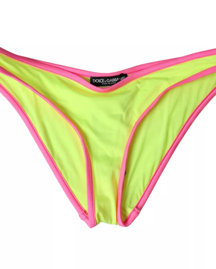 Dolce & Gabbana Yellow Pink Nylon Swimwear Bottom Beachwear Bikini