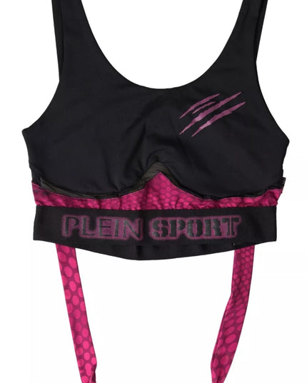 Plein Sport Black Fuchsia Logo Athlete Hannah Bra Underwear
