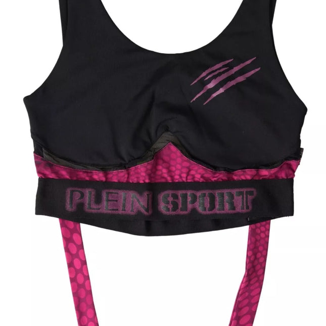 Plein Sport Black Fuchsia Logo Athlete Hannah Bra Underwear