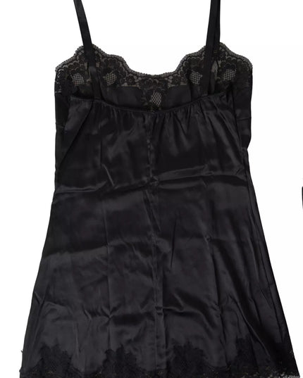 Dolce & Gabbana Black Lace Silk Sleepwear Camisole Top Underwear