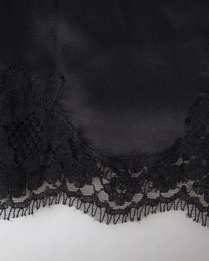 Dolce & Gabbana Black Lace Silk Sleepwear Camisole Top Underwear