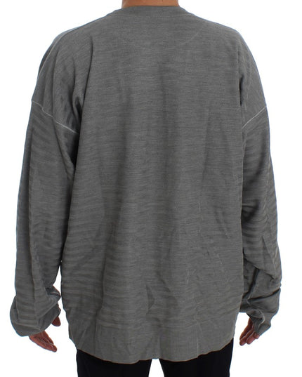 Dolce & Gabbana Gray Crewneck Pullover Silk Sweater