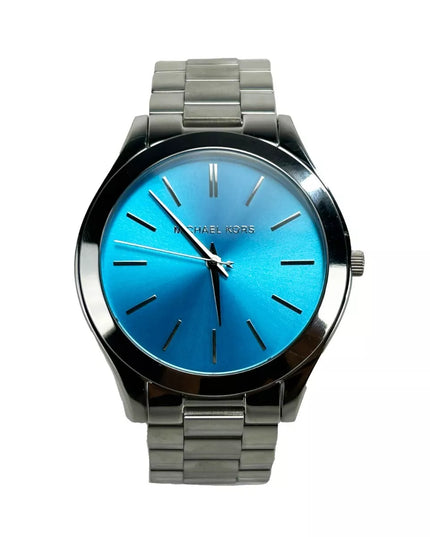 Michael Kors Slim Runway Stainless Steel Watch Blue Silver MK3292 NO BOX