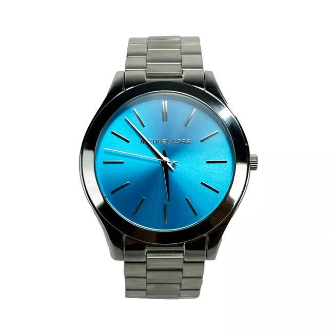 Michael Kors Slim Runway Stainless Steel Watch Blue Silver MK3292 NO BOX