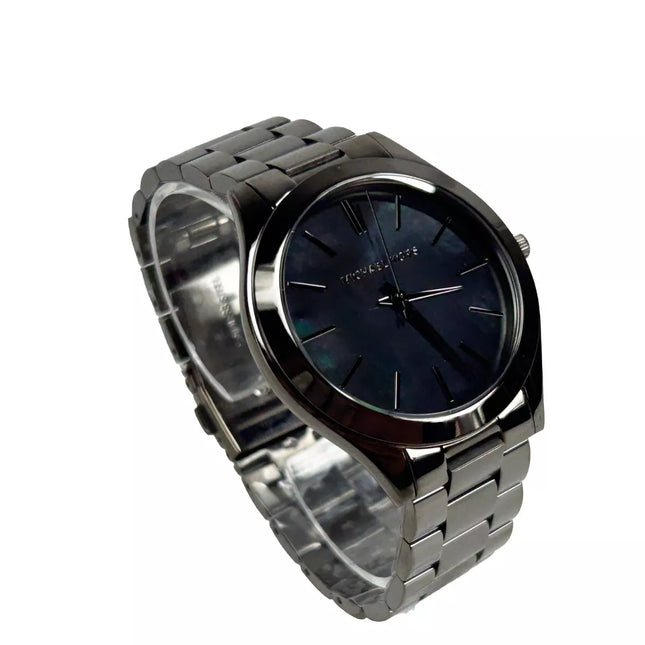 Michael Kors Slim Runway Gun Metal Stainless Steel Watch MK3413 NO BOX
