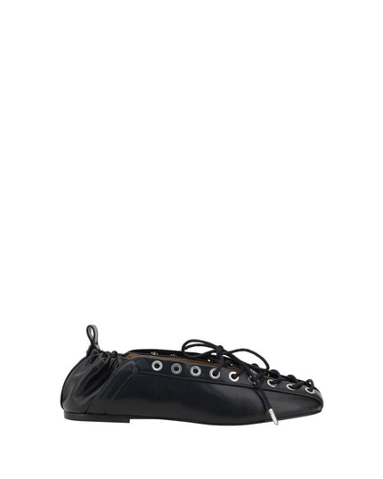 Ganni Black Polyester Ballet Flats