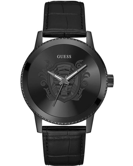 Guess Black Leather Dress Watch