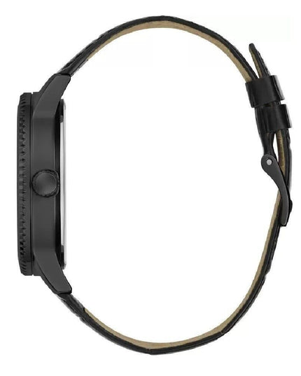 Guess Black Leather Dress Watch