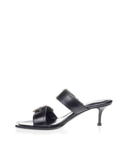 Alexander McQueen Elevate Your Steps in Timeless Black Leather Sandals