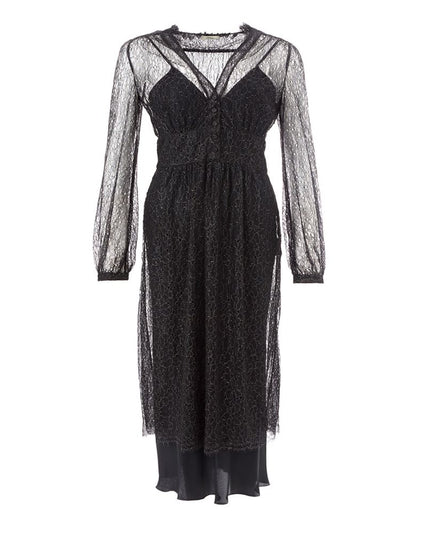 Lardini Elegant Black Nylon Dress