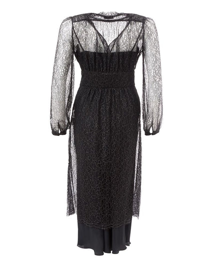 Lardini Elegant Black Nylon Dress