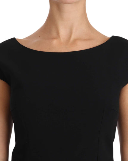 Dolce & Gabbana Black Stretch Fit Flare Gown Maxi