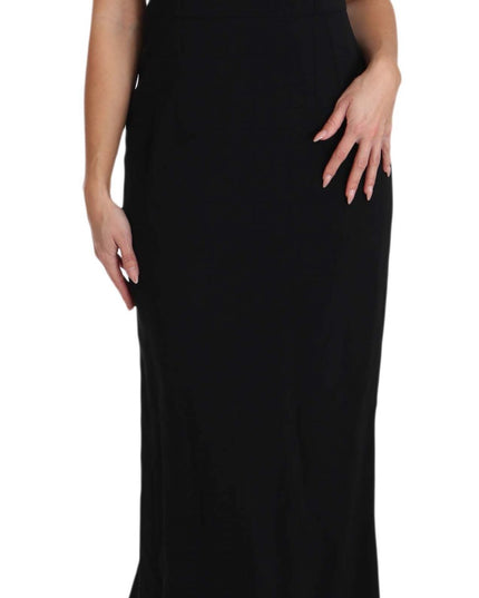 Dolce & Gabbana Black Stretch Fit Flare Gown Maxi