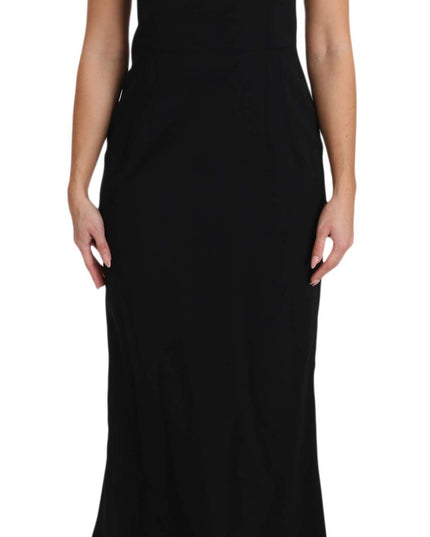 Dolce & Gabbana Black Stretch Fit Flare Gown Maxi