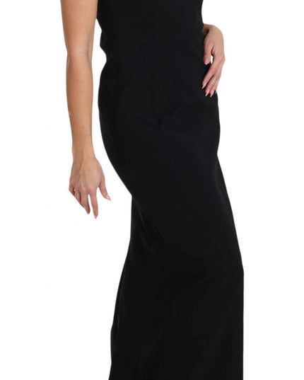 Dolce & Gabbana Black Stretch Fit Flare Gown Maxi