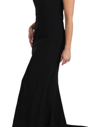 Dolce & Gabbana Black Stretch Fit Flare Gown Maxi