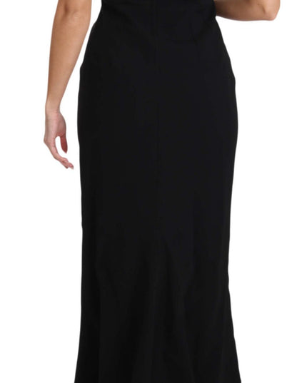 Dolce & Gabbana Black Stretch Fit Flare Gown Maxi