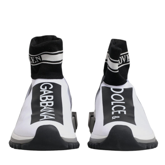Dolce & Gabbana White Black Sorrento Socks Sneakers Shoes