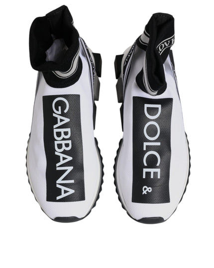 Dolce & Gabbana White Black Sorrento Socks Sneakers Shoes