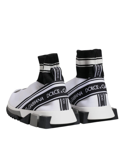 Dolce & Gabbana White Black Sorrento Socks Sneakers Shoes