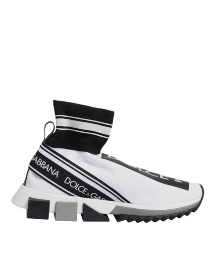 Dolce & Gabbana White Black Sorrento Socks Sneakers Shoes