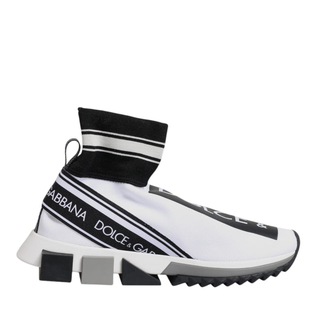 Dolce & Gabbana White Black Sorrento Socks Sneakers Shoes
