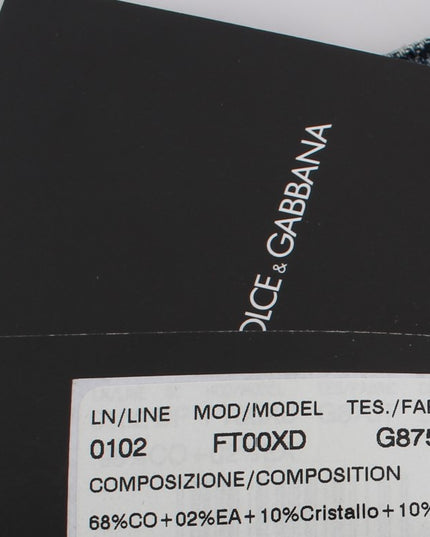 Dolce & Gabbana Crystal Roses Heart Embellished Jeans