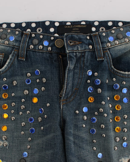 Dolce & Gabbana Crystal Embellished GIRLY Slim Fit Jeans