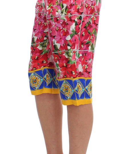 Dolce & Gabbana Multicolor Floral Knee Capris Shorts Pants