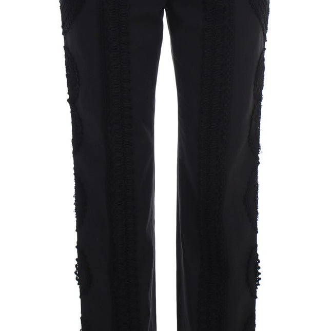 Dolce & Gabbana Black Cotton Stretch Torero Capris Pants