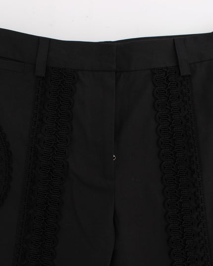 Dolce & Gabbana Black Cotton Stretch Torero Capris Pants