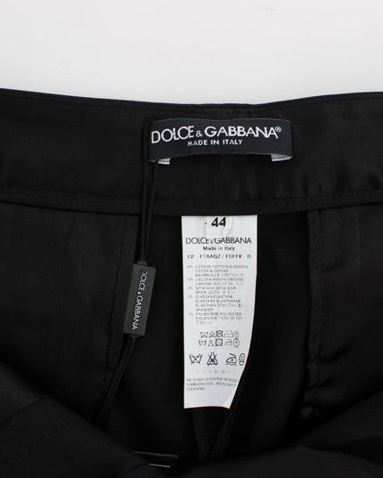 Dolce & Gabbana Black Cotton Stretch Torero Capris Pants
